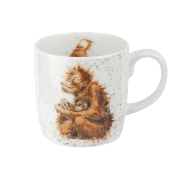 Zoo Gift Set of 4 Mugs Wrendale Zoo mug featuring orangutan mother and baby illustration