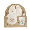 Flopsy Dinner Set by Beatrix Potter Flopsy-themed divided dinner plate, bowl, cup and cutlery in packaging