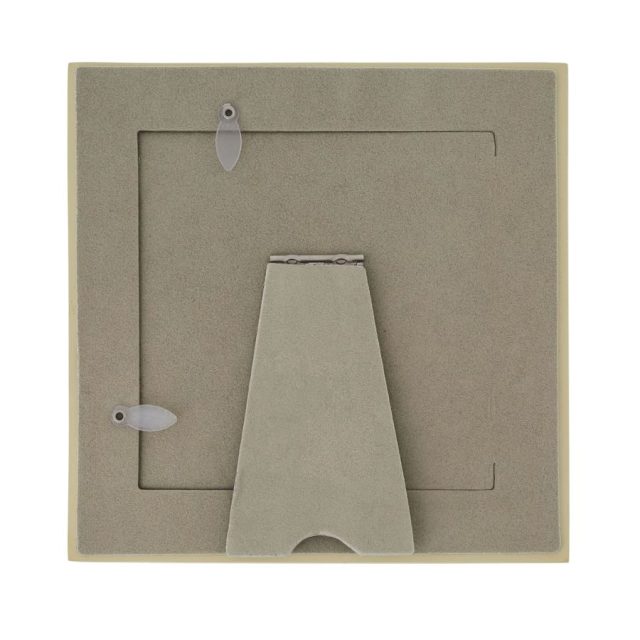 New Baby Flopsy Photo Frame (1) Back of Peter Rabbit New Baby Photo Frame showing stand and wall mounting options