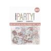 Pack of rose gold 80th birthday confetti with mixed metallic and foil pieces