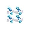 Loose blue and silver 18th birthday confetti pieces arranged in pattern