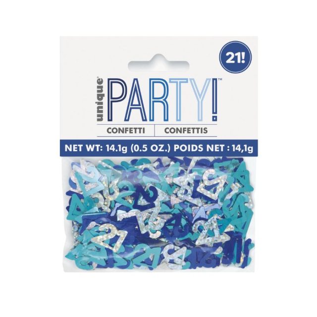 UNIQUE 21ST BLUE CONFETTI