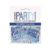 UNIQUE BLUE HAPPY BIRTHDAY CONFETTI Pack of Unique Party blue and silver metallic Happy Birthday confetti pieces