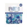 Pack of Unique Party Blue Glitz 80th Birthday Confetti with blue and silver glitter shapes