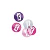 Close-up of Unique Party Pink Glitz 13th Birthday Confetti showing pink, purple, and silver foil pieces marked with 13