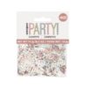 Pack of rose gold and silver foil 40th birthday confetti in branded packaging