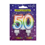Simon Elvin Age 50 Multi Colour Birthday Cake Candle