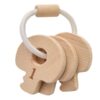 Wooden Keys Bambino Toy Set of three numbered wooden keys attached to a fabric rope ring
