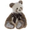 Charlie Bear Terence Fully jointed Charlie Bears Terence plush panda with mixed-texture brown and white fur and brown bow