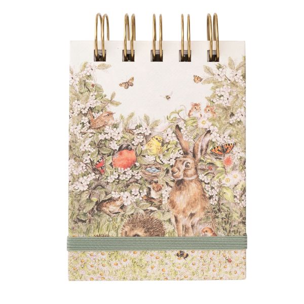 Wrendale Hidden in the Hedgerow Nature Field Notebook with woodland animal and floral cover design