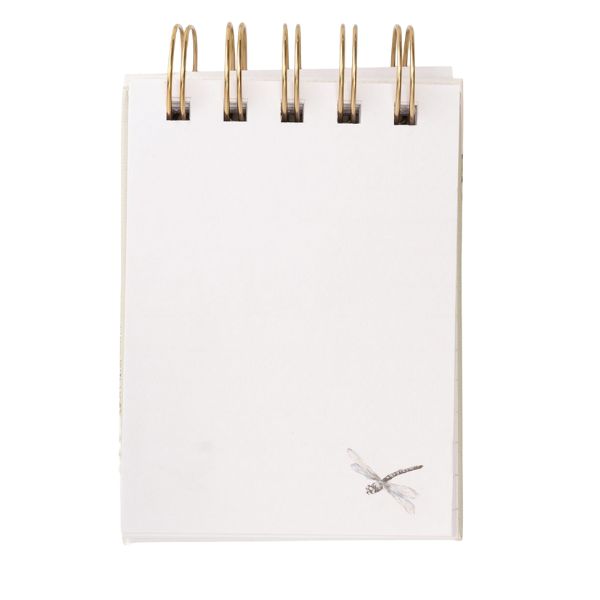 Wrendale Designs 'The Riverbank' Nature Field Notebook (2) Inside view of blank page with dragonfly illustration from Wrendale The Riverbank Nature Field Notebook