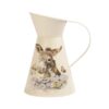 Cream coloured Wrendale flower jug featuring donkey and floral design on the front