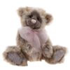 Charlie Bears Sunday plush bear sitting with a large light pink organza bow