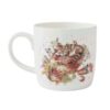 'Sleeping on the Job' Dog, Cat and Rabbit Mug Wrendale mug showing sleeping cat nestled in terracotta pot with garden produce design