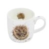 Wrendale 'Awakening' hedgehog mug Fine bone china mug featuring a detailed hedgehog illustration with inner rim design