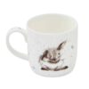White bone china mug showing a different sitting Rosie rabbit design on side