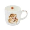 Wrendale 'Diet Starts Tomorrow' hamster mug Fine bone china mug with illustrated hamster eating a biscuit and floral detail inside rim