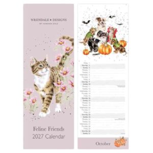 Wrendale 'Feline Friends' Cat Slim Calendar - 2027