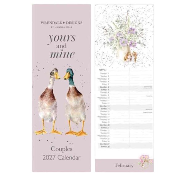 Wrendale 'Yours And Mine' Couples Slim Calendar - 2027 Wrendale 'Yours And Mine' Couples Slim Calendar - 2027