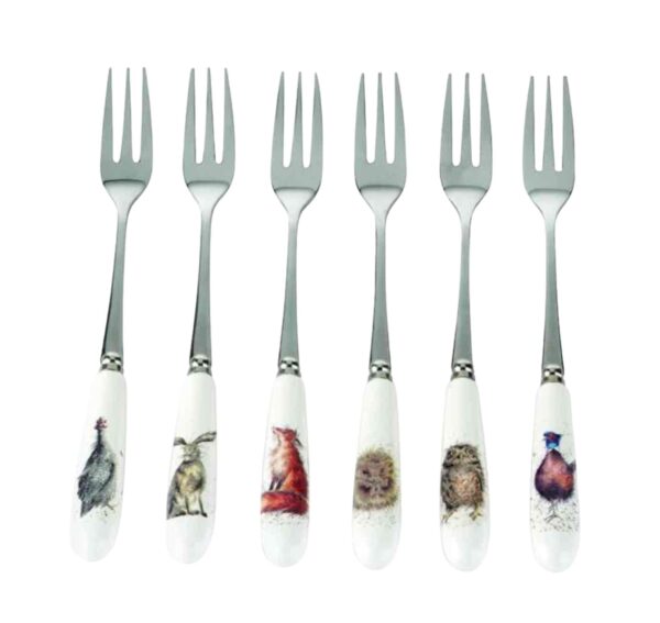 Wrendale Country Animal - Set Of 6 Pastry Forks