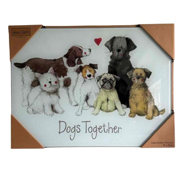 Alex Clark - Dogs Together Glass Worktop Saver
