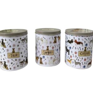 Alex Clark - Delightful Dogs Tea, Coffee & Sugar Tins