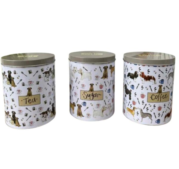 Alex Clark - Delightful Dogs Tea, Coffee & Sugar Tins