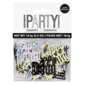 Black Glitz 'Happy Birthday' Holographic Assorted Table Confetti Black Glitz 'Happy Birthday' Holographic Assorted Table Confetti