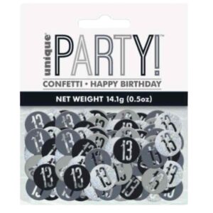 Black Glitz '13th Birthday' Holographic Assorted Table Confetti Black Glitz '13th Birthday' Holographic Assorted Table Confetti