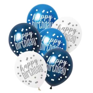 Unique Party Blue Glitz Pearlescent Happy Birthday Assorted Latex Balloons 30cm / 12 In – Pack of 6 Unique Party Blue Glitz Pearlescent Happy Birthday Assorted Latex Balloons 30cm / 12 In – Pack of 6