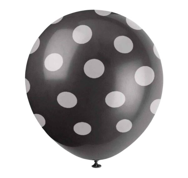 Unique Party Black Polka Dot Party Latex Balloons Unique Party Black Polka Dot Party Latex Balloons