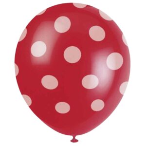 Unique Party red Polka Dot Party Latex Balloons - Pack of 6 Unique Party red Polka Dot Party Latex Balloons - Pack of 6