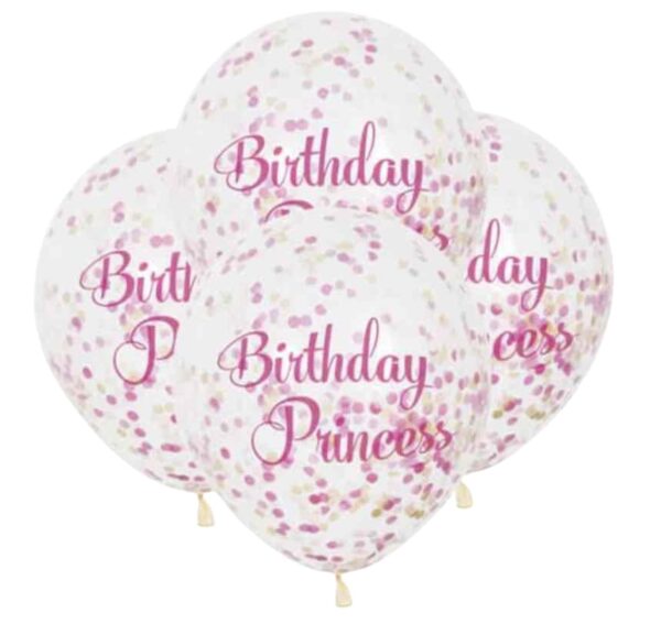 Unique Party Birthday Princess Biodegradable Clear Latex Balloons With Confetti Inside / 12 In - Pack Of 6 Unique Party Birthday Princess Biodegradable Clear Latex Balloons With Confetti Inside / 12 In - Pack Of 6