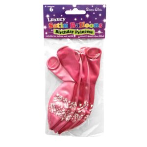 Simon Elvin Birthday Princess Latex Balloons - Pack Of 6