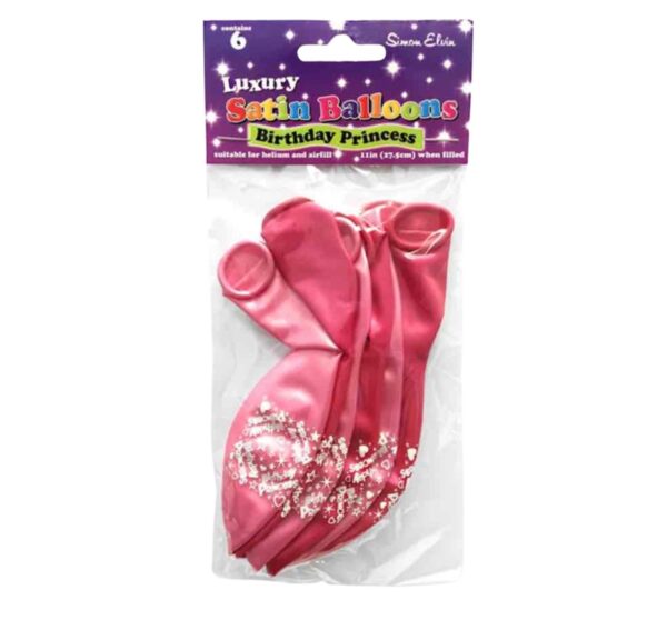 Simon Elvin Birthday Princess Latex Balloons - Pack Of 6