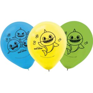 Amscan Baby Shark Latex Balloons 11inch - Pack Of 6