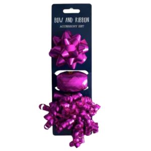 Fuchsia Bow & Ribbon Accessory Set 3 Piece Set
