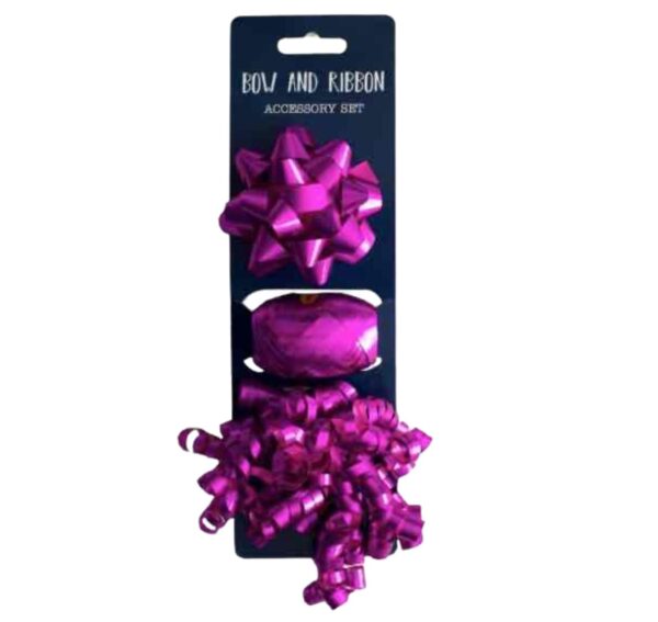 Fuchsia Bow & Ribbon Accessory Set 3 Piece Set Fuchsia Bow & Ribbon Accessory Set 3 Piece Set