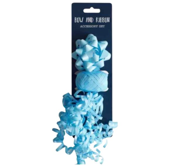 Light Blue Bow And Ribbon - Accessory Set Light Blue Bow And Ribbon - Accessory Set