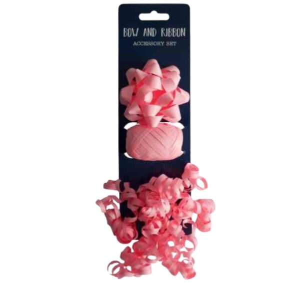 Pink Bow And Ribbon - Accessory Set Pink Bow And Ribbon - Accessory Set