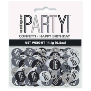 Black Glitz '16th Birthday' Holographic Assorted Table Confetti Black Glitz '16th Birthday' Holographic Assorted Table Confetti