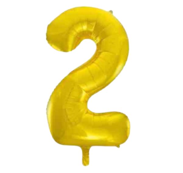 Unique Gold Glitz Number 2 Balloon - 34" Unique Gold Glitz Number 2 Balloon - 34"