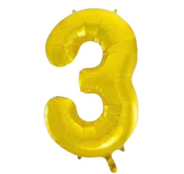 Unique Gold Glitz Foil Number 3 Balloon – 34″ Unique Gold Glitz Foil Number 3 Balloon – 34″