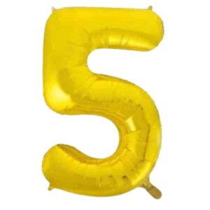 Unique Gold Glitz Foil Number 5 Balloon – 34″