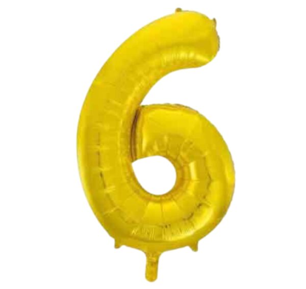 Unique Gold Glitz Foil Number 6 Balloon – 34″ Unique Gold Glitz Foil Number 6 Balloon – 34″