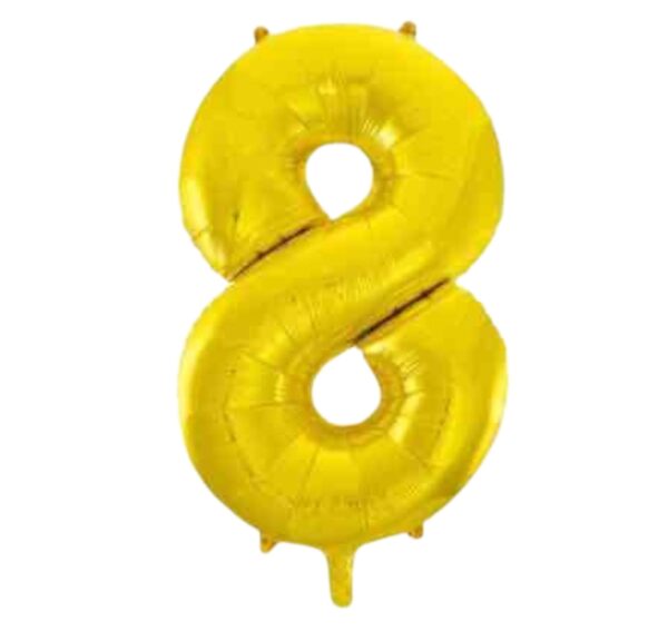 Unique Gold Glitz Foil Number 8 Balloon – 34″ Unique Gold Glitz Foil Number 8 Balloon – 34″