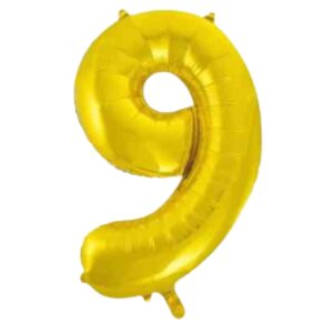 Unique Gold Glitz Foil Number 9 Balloon – 34″