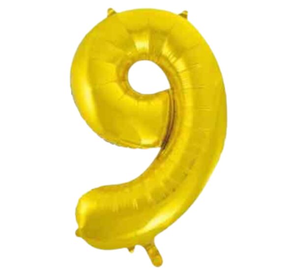 Unique Gold Glitz Foil Number 9 Balloon – 34″ Unique Gold Glitz Foil Number 9 Balloon – 34″