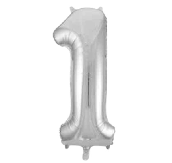 Unique Silver Glitz Foil Number 1 Balloon – 34″ Unique Silver Glitz Foil Number 1 Balloon – 34″