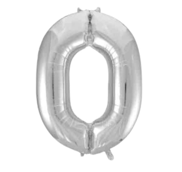 Unique Silver Glitz Foil Number 0 Balloon – 34″ Unique Silver Glitz Foil Number 0 Balloon – 34″